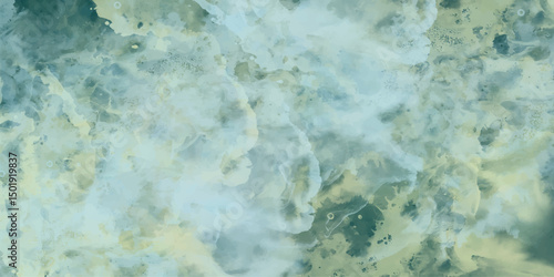 Abstract watercolor background in green and blue hues