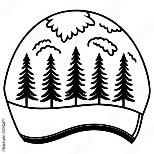 Nature Helmet Vector – Forest Texture on White