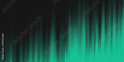 Abstract speed lines style green color halftone banner design template. Vector Grunge