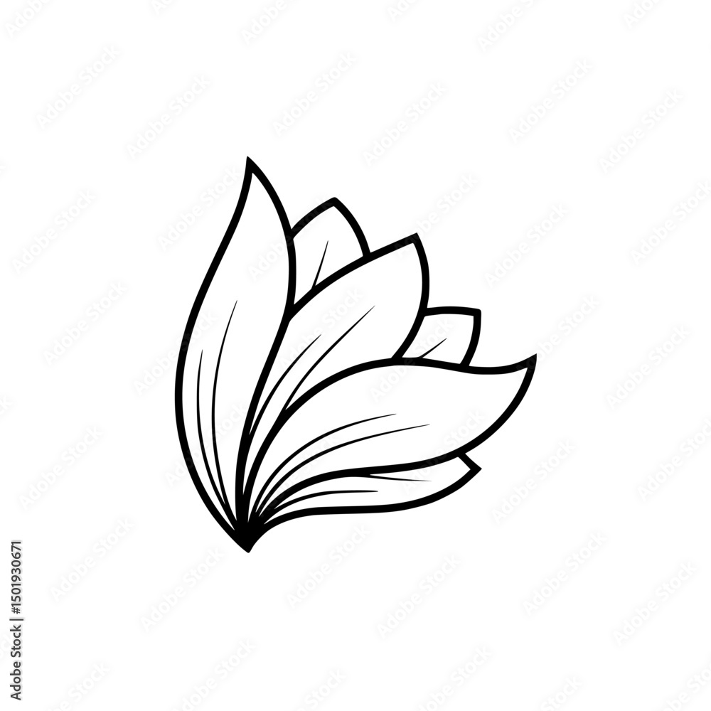 Floral Leaf Logo Design, Simple and Elegant Black and White Style Floral Leaf Logo Design, Simple and Elegant Black and White Style