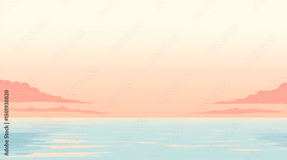 Fototapeta premium Pastel sunset over calm ocean water