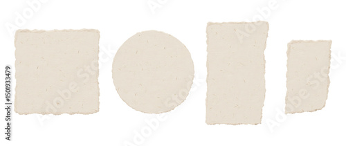 Ripped Torn Paper Set Piece Isolated Recycled Texture Collection On Transparent Background 