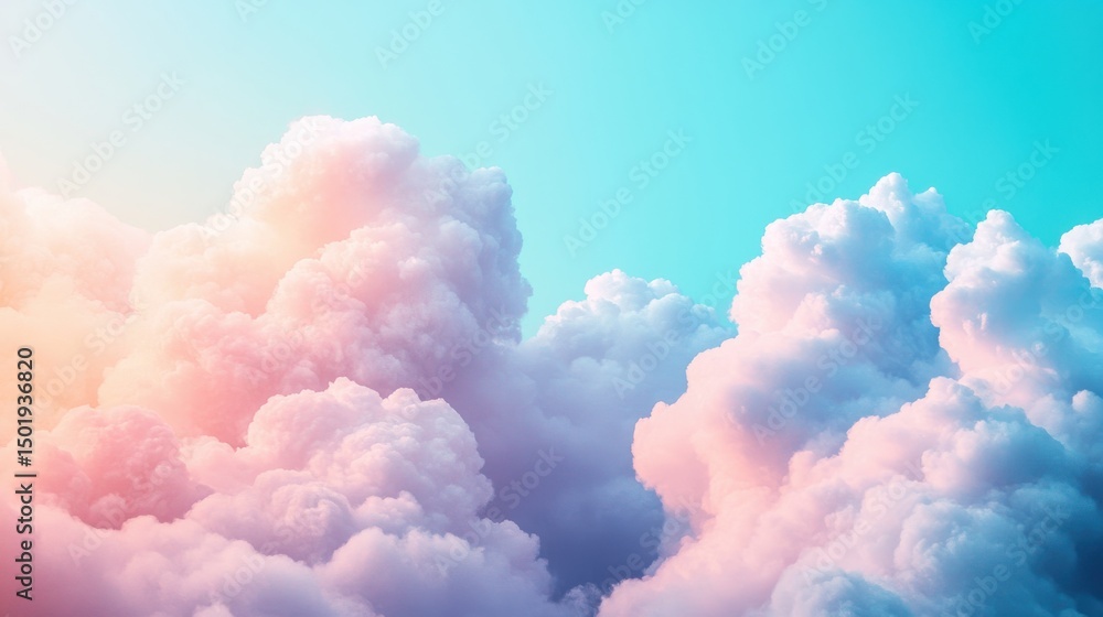 Soft Pastel Clouds Against a Blue Sky During a Serene Sunrise Soft Pastel Clouds Against a Blue Sky During a Serene Sunrise