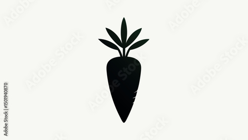Carrot Agriculture plant glyph icon Salad ingredient. Vegetable farm. Vegetarian and vegan nutrition. Organic food. Healthy food. Silhouette
