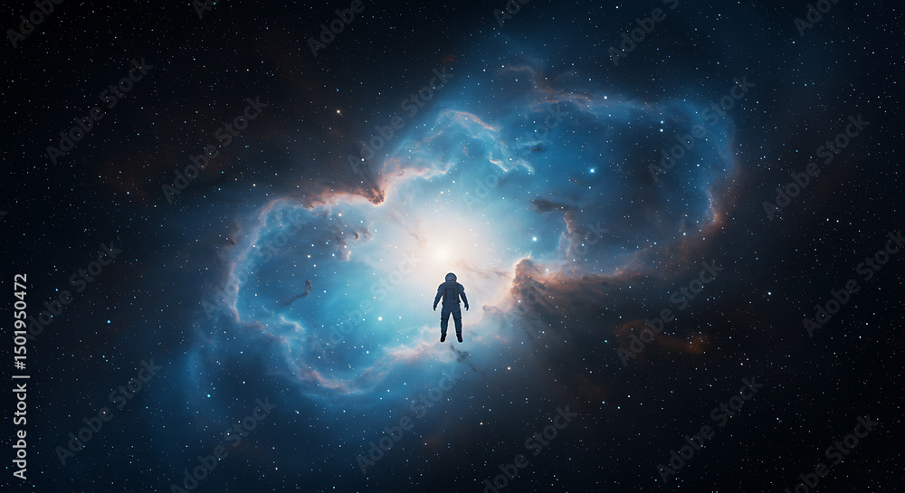 Obraz premium Astronaut in Nebula