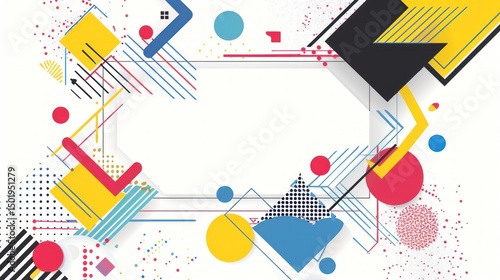 Abstract geometric patterns with bright colors.