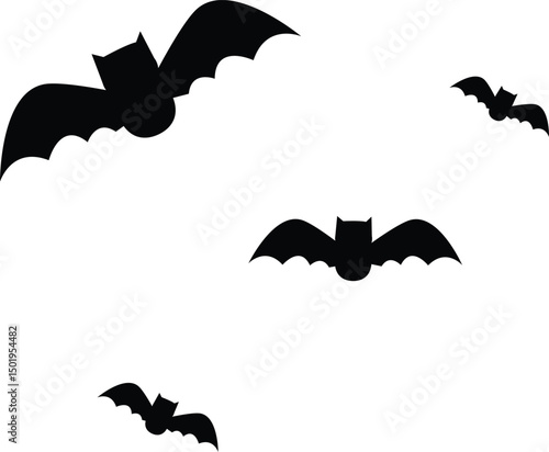Vector Halloween Bat Silhouette – Ideal for Scary-Themed Party Invitations