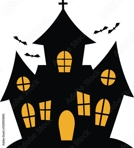 halloween house with bats
