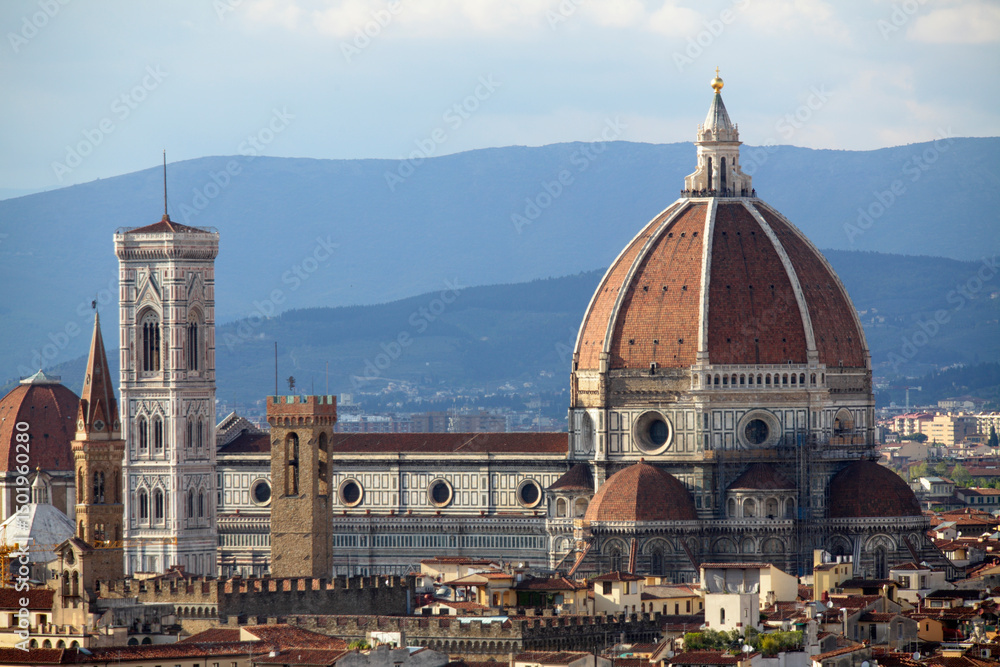 Fototapeta premium Santa Maria del Fiore Cathedral seen from Piazzale Michelangelo, Florence, Italy