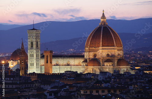 Santa Maria del Fiore Cathedral seen from Piazzale Michelangelo, Florence, Italy
