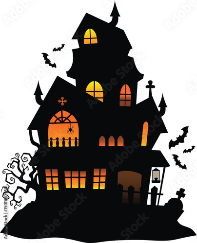 halloween background with castle