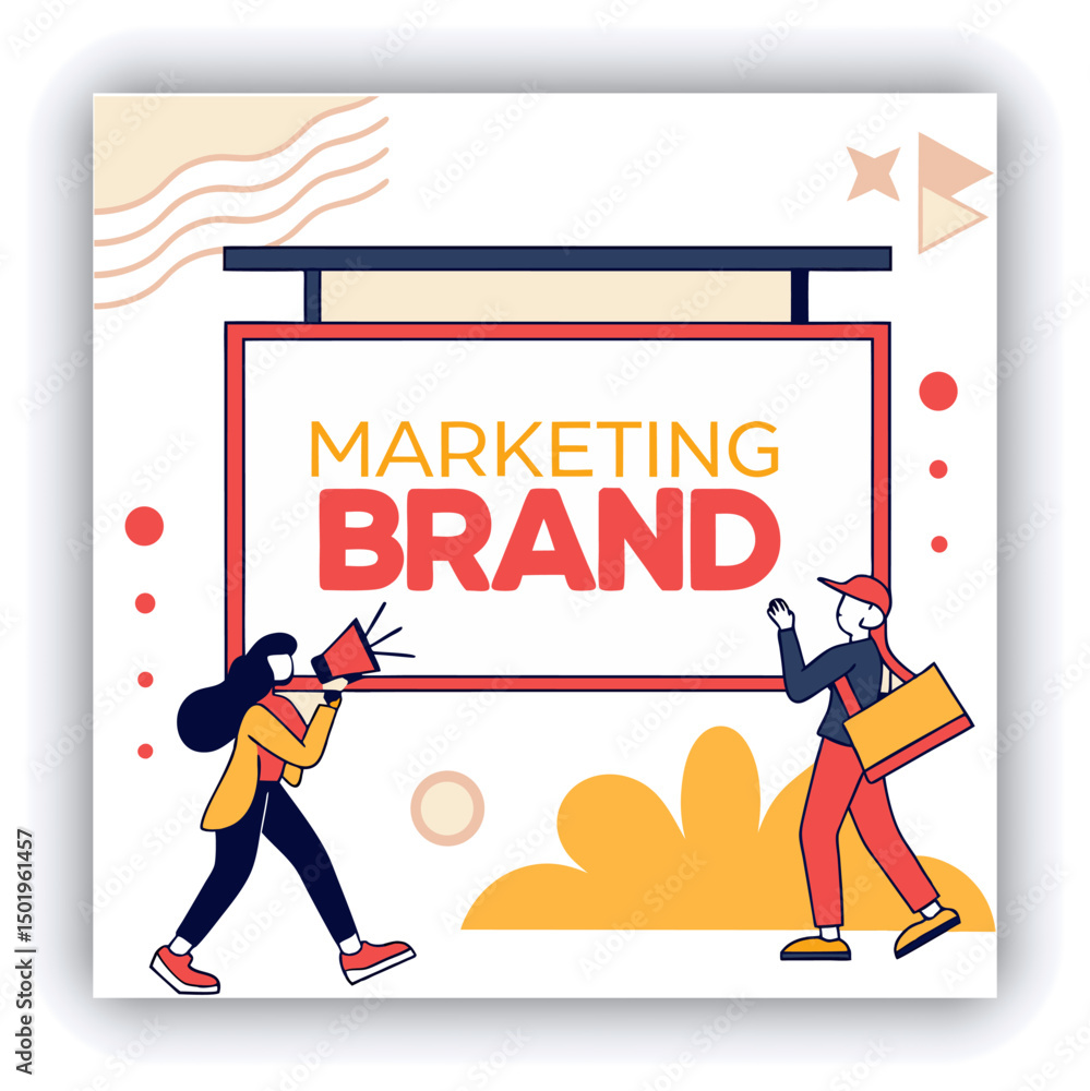 Obraz premium Computer display on a work desk featuring a web design studio page with floating website creation modules, surrounded by empty space for advertising text – ideal for showcasing digital design