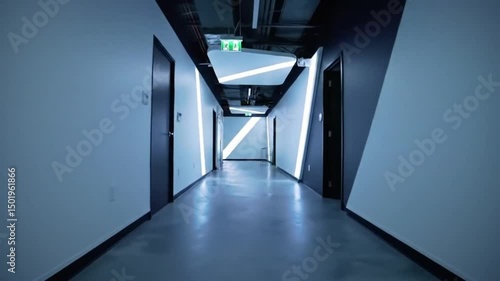 Modern architecture interior design hallway lighting futuristic building corridor space style