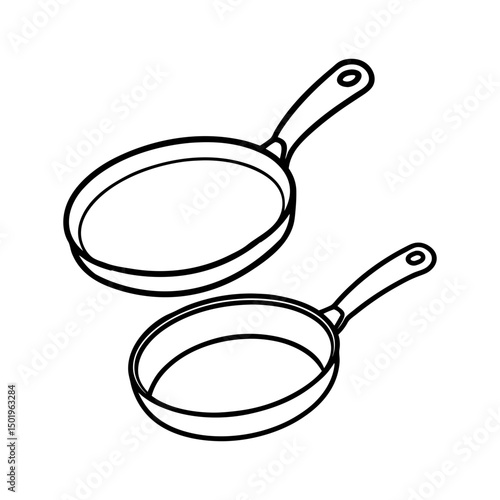 coloring pages outline of frying pans line art vector