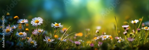 Colorful Wildflowers Bloom in a Sunny Meadow During Springtime in a Tranquil ...