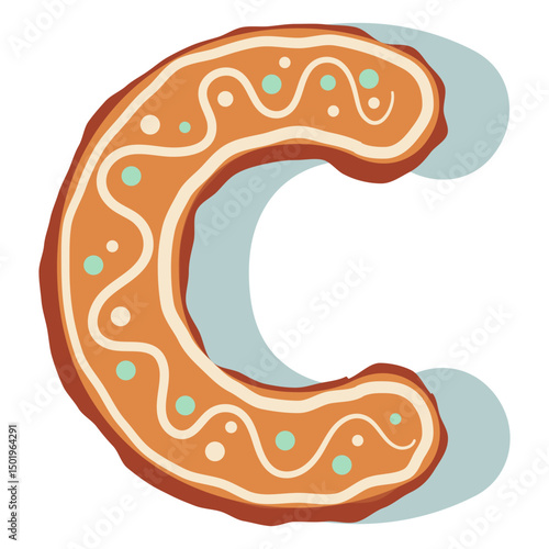 Gingerbread cookie letter c