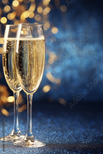 Celebration With Sparkling Beverages in Elegant Glasses on a Festive Background