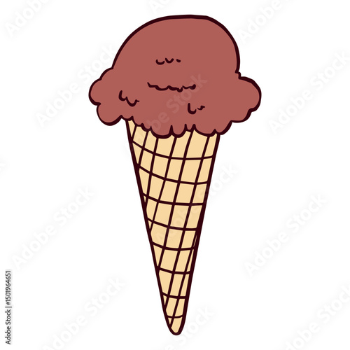 Chocolate ice cream cone illustration chocolate