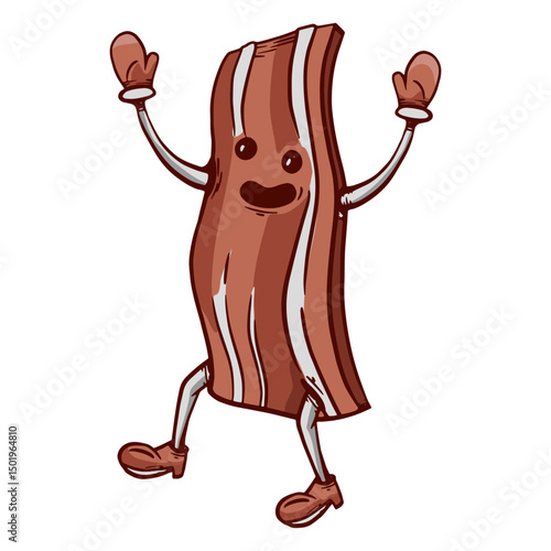 Hand drawn friendly face bacon