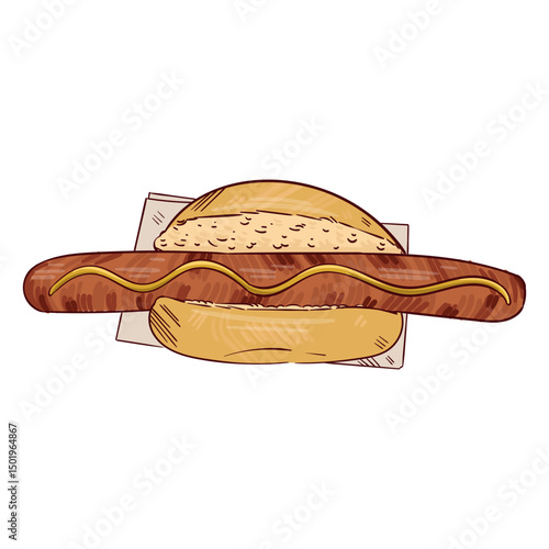 Frankfurter hot dog illustration frankfurter