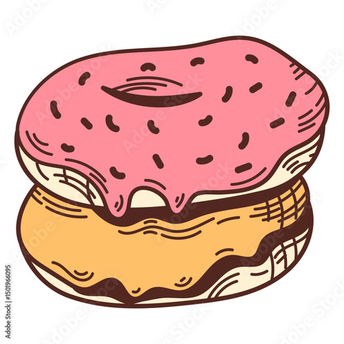 Glazed donuts color stroke