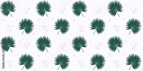 Seamless pattern with palm leaves