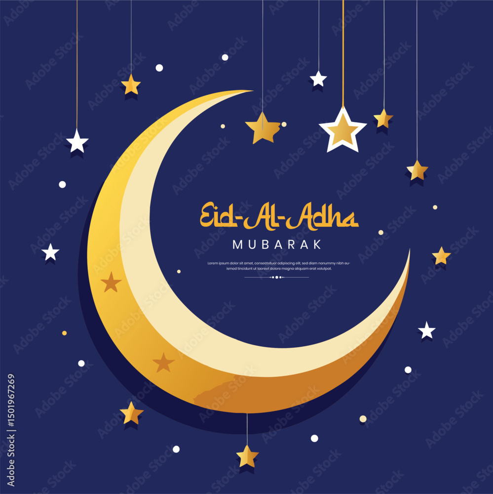 Naklejka premium Eid Al Adha Celebration of Muslim holiday Background. The sacrifice of sheep and goat Eid-al-adha concept vector illustration. 