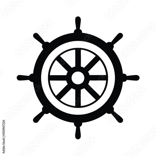 Cruise ship wheel helm silhouette illustration, Cruise ship wheel helm silhouette vector 