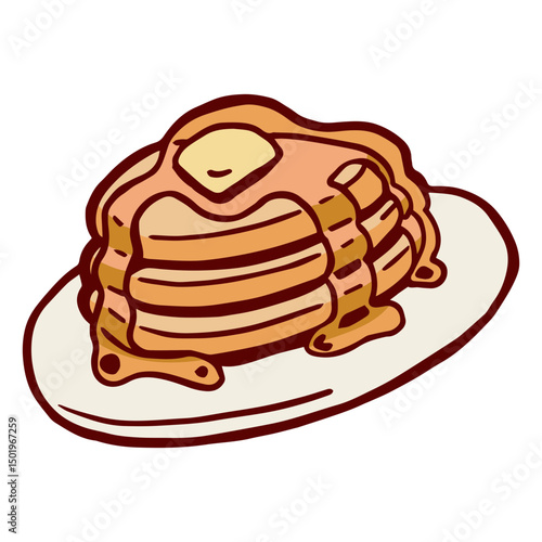 Pancake with butter and honey 