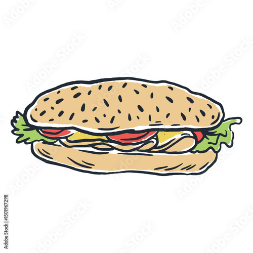 A delicious sandwich with fresh vegetables