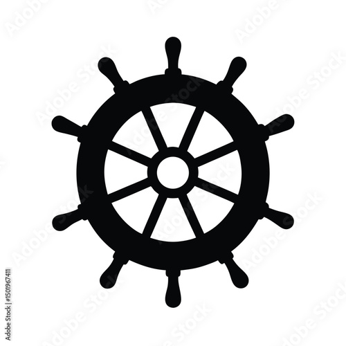 Cruise ship wheel helm silhouette illustration, Cruise ship wheel helm silhouette vector 