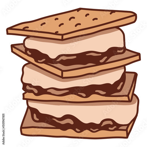 Smore color stroke chocolate sweets