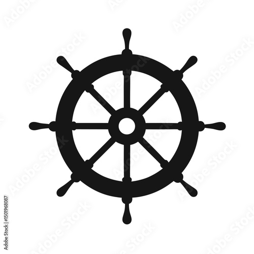 Cruise ship wheel helm silhouette illustration, Cruise ship wheel helm silhouette vector 