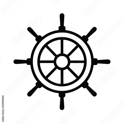 Cruise ship wheel helm silhouette illustration, Cruise ship wheel helm silhouette vector 