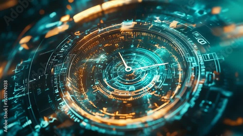 Wallpaper Mural Futuristic digital clock face Torontodigital.ca