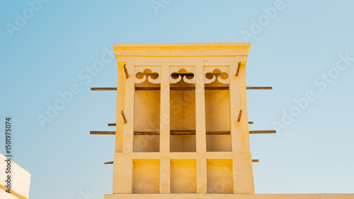 Ras Al Khaimah, UAE – 14.04.2025: The desert coastal town (ghost town) of Jazeera Al Hamra includes a fort, three schools, an open-air market and mosques nestled between hundreds of villas . High