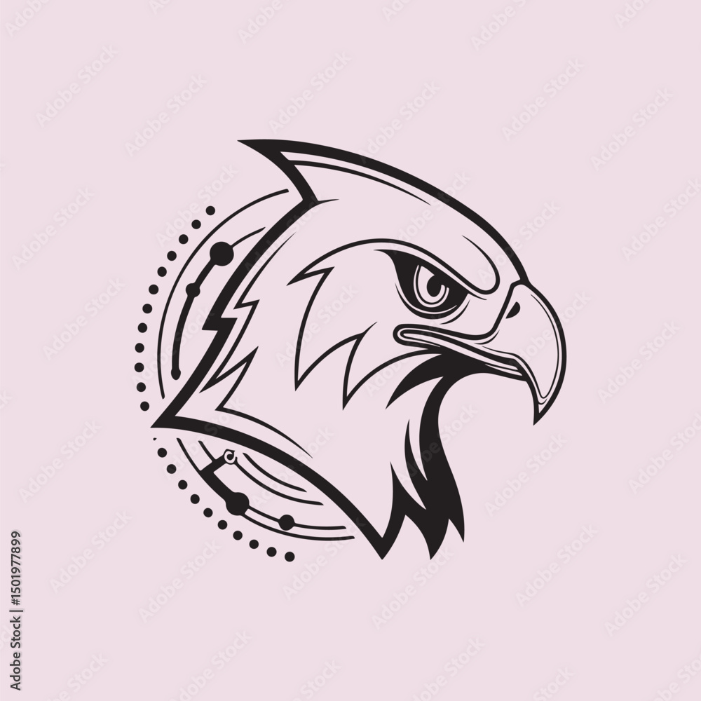 Obraz premium Stylized Eagle Head Outline with Geometric Elements