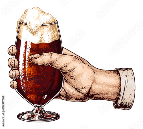 Enjoying a refreshing glass of beer at sunset