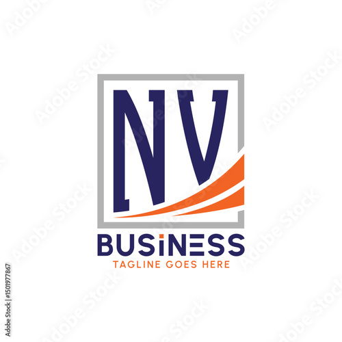Letter NV Business Logo. Modern NV Logo for Corporate Branding. NV Growth Success Logo
