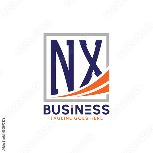 Letter NX Business Logo. Modern NX Logo for Corporate Branding. NX Growth Success Logo