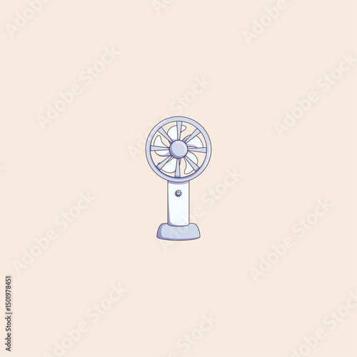 Cute Electric Fan icon flat vector design. 