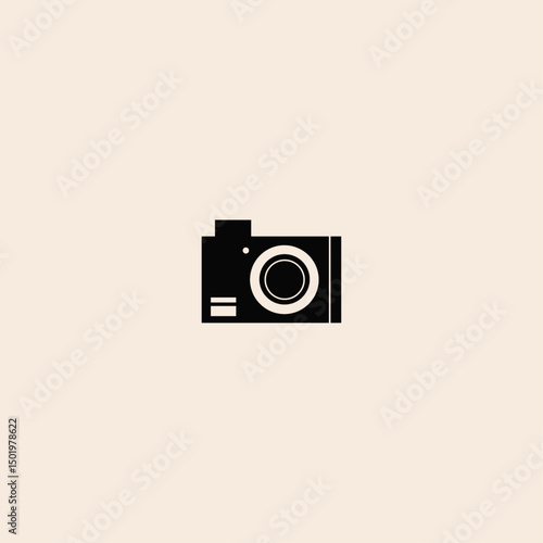 Vintage camera icon flat vector design. 