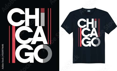 Chicago Modern Typography T-Shirt Design