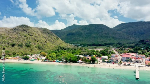 Les Anses dArlet panning shot in Martinique, France. Les Anses d Arlet is a town and commune in the French overseas department and region of Martinique.