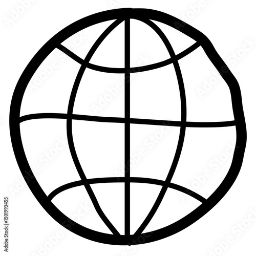 World map grid doodle