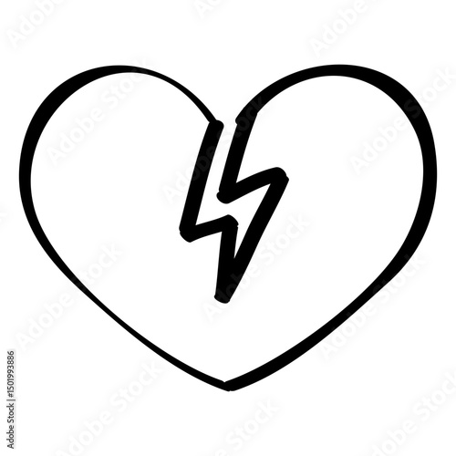 Broken heart doodle