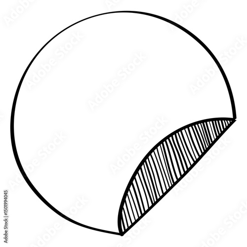 Flipped round doodle label
