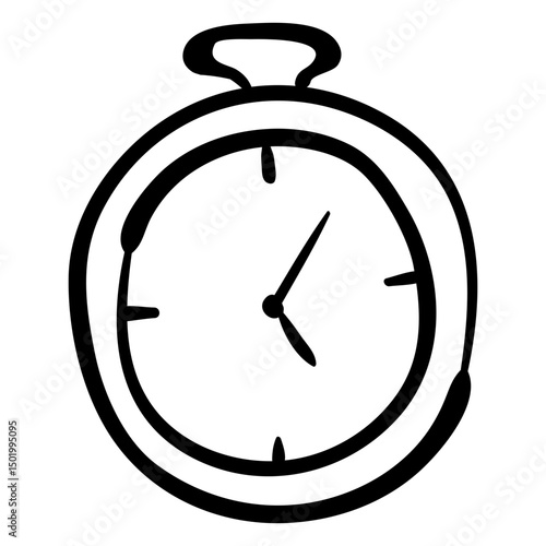 Stopwatch clock doodle