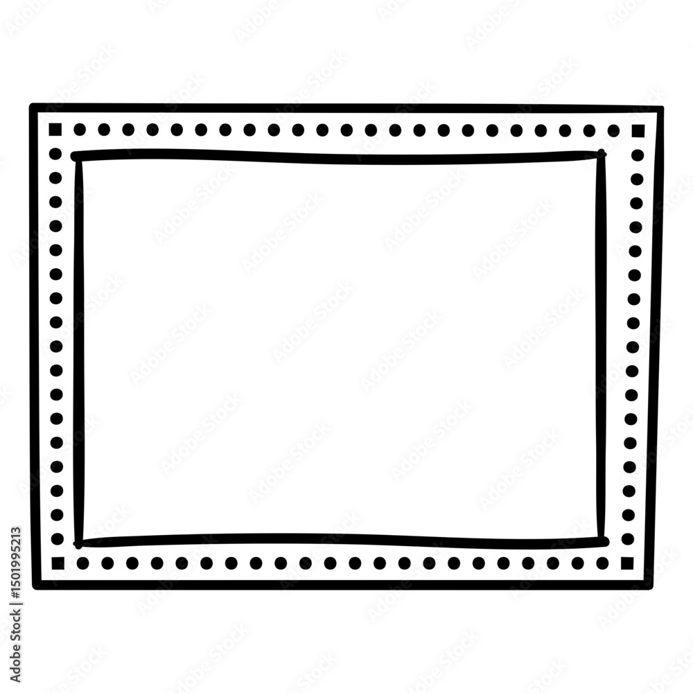Dotted line frame doodle Dotted line frame doodle