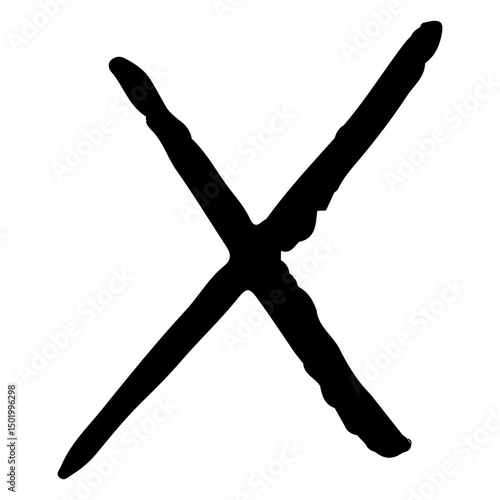 Cross mark doodle icon